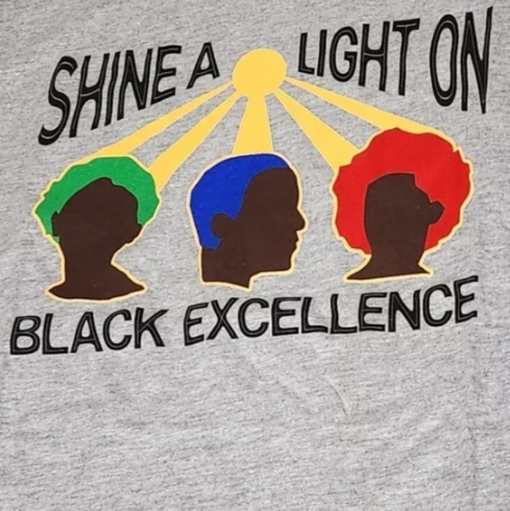 NWT Unisex Shine A Light On Black Excellence by Proud By Design T-shirt - Picture 2 of 9